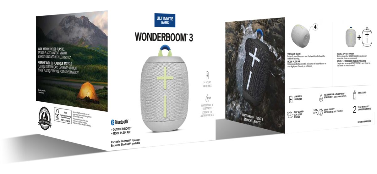 3 Ultimate WONDERBOOM Ears Speaker Portable Mini - Bluetooth