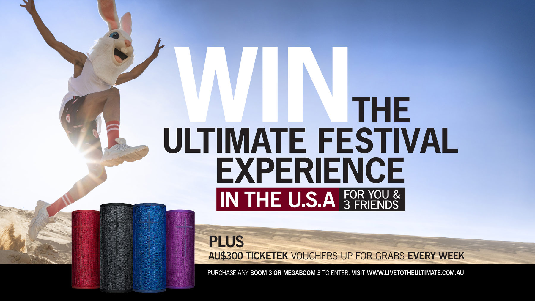 Win the ultimate festival experience in the U.S.A. for you & 3 friends